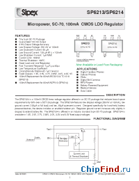 Datasheet SP6213EC5-3.0 manufacturer Sipex